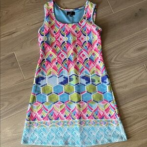 Ronni Nicole Multicolor Geometric Midi Dress